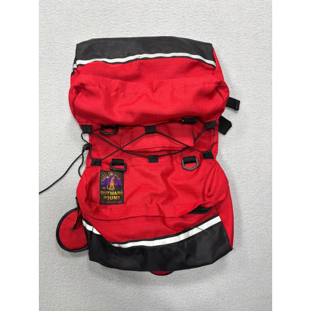 Outward‎ Hound Dog Backpack Red Hiking Pet Travel Gear Reflective Adjustable Bag